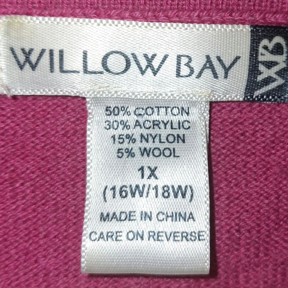 Willow Bay Elegant Argyle Cardigan Sweater - Pink and Gray - Picture 5 of 5